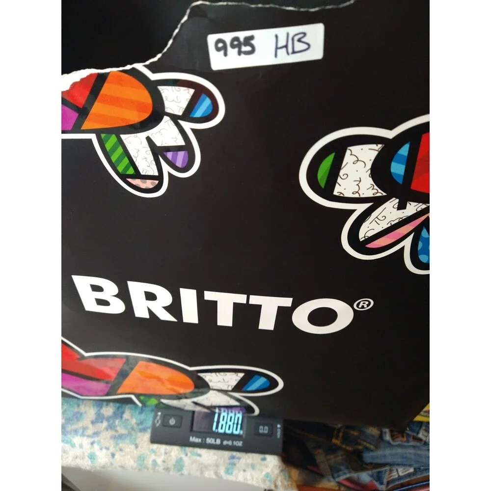 New With Tag Large Graffiti Black Britto Tote And Teddy Bear Coloring Book